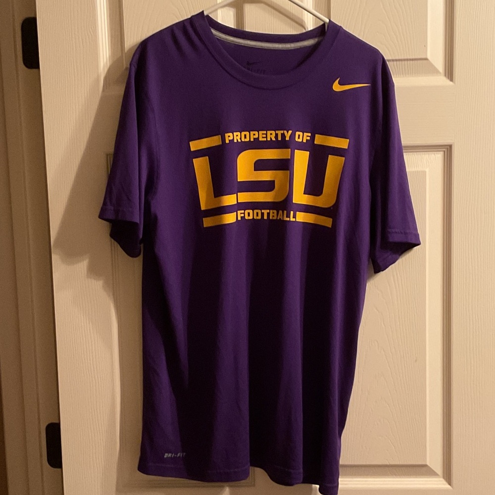 Nike Purple and Gold LSU Football Tee